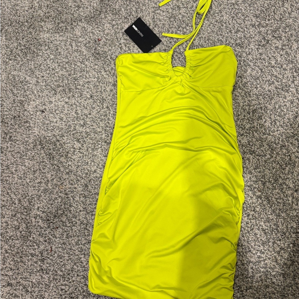 Fashion Nova Sierra Smooth Lime Mini Dress XS